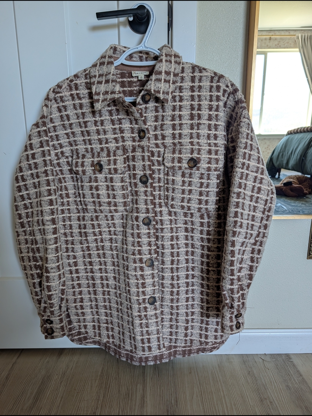 Plaid Button-Up Tweed Shacket - Picture 4 of 6